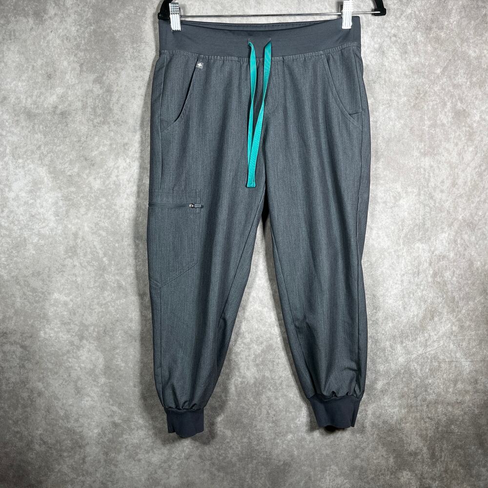 FIGS Zamora Jogger Scrub Pants Womens Small Gray Slim‎ Fit Workwear Drawstring